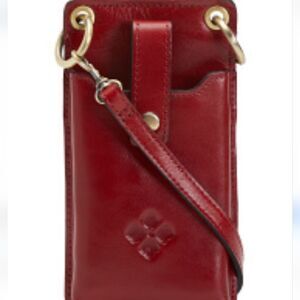 Patricia Nash Farleigh Phone Crossbody Bag- Berry Red
